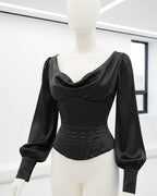 Burgundy Corset Blouse