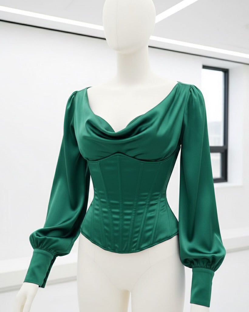 Burgundy Corset Blouse